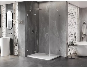 Mexen Lunar, výklopný sprchový kút ľavý 75 x 70 cm, 8mm číre sklo, chrómový profil, 834-075-070-01-00-L