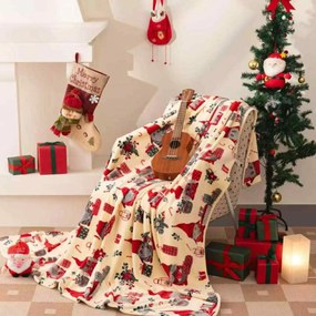 Vianočná deka Darček červená 150x200cm TiaHome