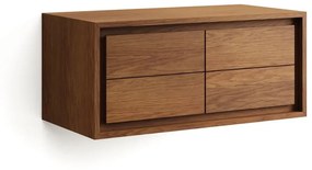 Nízka závesná skrinka pod umývadlo z teakového dreva v prírodnej farbe 90x40 cm Kenta – Kave Home