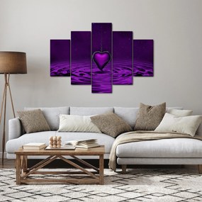 Obraz fialového srdca (150x105 cm)