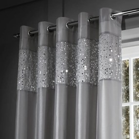 Sivé závesy v súprave 2 ks z mikrosaténu 229x229 cm Glitzy Sequin – Catherine Lansfield