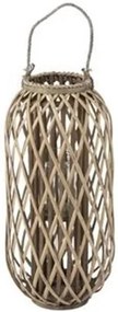 Sivohnedá drevená lampáš Romaine S - Ø 32 * 66 cm
