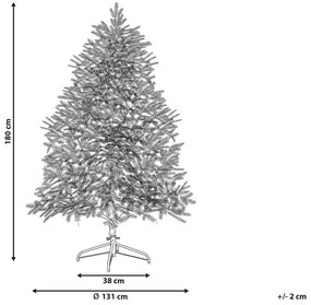 Zasnežený vianočný stromček so svetielkami 180 cm biely BRISCO Beliani