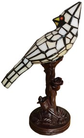 Stolová lampa 5LL-6102N Vták, krémová štýl Tiffany