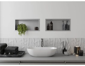 Mexen X-Wall-R, polička na zapustenie na obklad s golierom 45 x 20 cm, oceľová, 1910452010