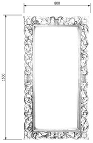 Sapho, SCULE zrkadlo v ráme, 80x150cm, strieborná Antique, IN334