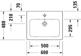Duravit 23996000002 - Závesné umývadlo D-CODE 60x48 cm keramika/lesklá biela