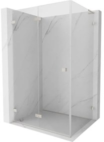 Mexen Lunar-F L, 1-krídlový sprchový kút so skladacími dverami, ľavý, 95 x 80 cm, 8mm číre sklo, brúsená oceľ profil, 836L-095-080-97-00-L