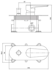 Cersanit S951-338-Sprchová batéria na podomietkovú inštaláciu MODUO lesklý chróm