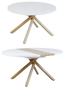 Rozkladací stôl Virgo B10038a-120/160x120cm biela/prírodný