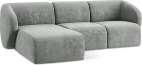 Sivá ženilková rohová pohovka (ľavý roh/s leňoškou) Lani – Makamii