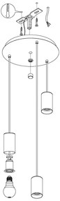 Eglo 98663 - Luster na lanku POZUETA 3xE27/40W/230V