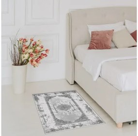 Koberec AKRYL VALS 8801 Ramka ornament, slonia kosť / sivý
