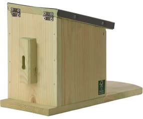 Kŕmidlo pre veveričky Ema, 19x12,5x25,5 cm, drevo/kov, hnedá