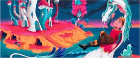 Obraz - Princ a dračia princezná (120x50 cm)