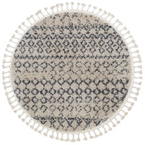 Dywany Łuszczów Kusový koberec Berber Agadir G0522 cream and grey kruh - 160x160 (priemer) kruh cm
