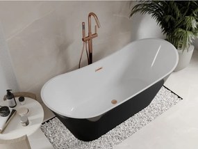 Mexen Celia, voľne stojaca vaňa 170 x 75 cm, biela-čierna, medený prepad, 52331707575-65