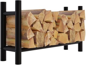 Stojan na drevo Medya round - 30x100x60 cm, kov čierny
