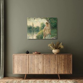 Sklenený obraz - Camille Pissarro, The Bather, reprodukcia (70x50 cm)