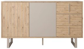 Nízka komoda v dekore duba v sivo-prírodnej farbe 140x80 cm Millay – Marckeric