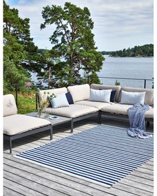 Modro-krémový vnútorný a vonkajší koberec 70x120 cm Teo Denim – Pappelina