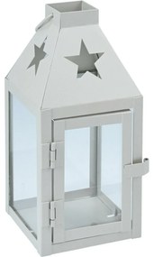 Kovový lampáš Hey star sivá, 8 x 8 x 17 cm