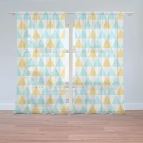 Sablio Záclony Dvojfarebné trojuholníky: 2ks 150x250cm
