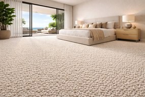 Timzo, Metrážny koberec Duo 6417, na mieru, šíře 4m, biela, filc, detská izba