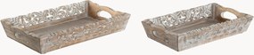 Dekoračné podnosy z mangového dreva Cleo, 2 ks