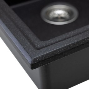 Laveo Megalo, 1-komorový granitový drez 780x500x185 mm, čierna, LAV-SBE_711T