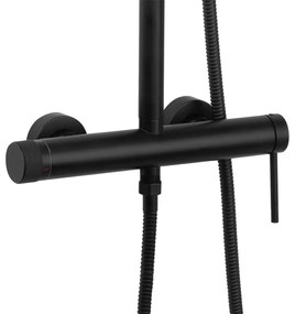 Rea Foss, sprchový set s ručnou a hlavovou sprchou, čierna matná, REA-P5645
