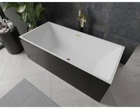 Mexen Nita, voľne stojaca vaňa 170 x 80 cm, biela-čierna, zlatý lesklý prepad, 52091708075-50