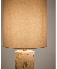 Béžová mramorová stolová lampa s textilným tienidlom (výška 54 cm) Raze – Kave Home