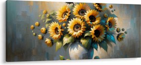 Obraz – Váza so slnečnicami (120x50 cm)