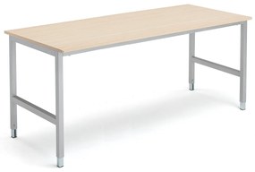 Pracovný stôl OPTION, 1800x800x720-900 mm, breza, strieborná