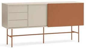 Nízka komoda s posuvnými dverami v béžovo-tehlovej farbe 180x91 cm Nube – Teulat