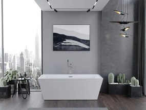 Mexen Lita, voľne stojaca vaňa 170 x 75 cm, biela, brúsená oceľ prepad, 52121707500-97