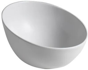 Sapho Sapho, DOME OBLIQUO keramické umývadlo na dosku vysoké, Ø 44,5cm, biela, WH031