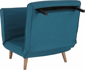 KONDELA Farido rozkladacie kreslo tyrkysová / dub