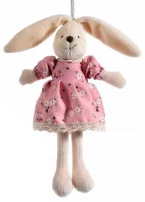 Závesný zajac v ružových šatách 22 cm