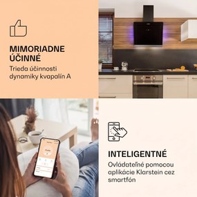 Klarstein Aurora 60 Smart, digestor, 60 cm, komínový, 585 m³/h, LED podsvietenie, A++, biely