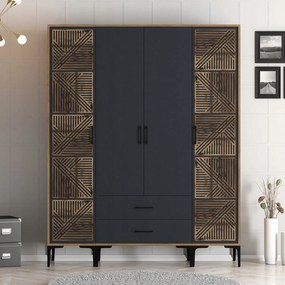 Šatníková skriňa Kiara Ptp (orech antracit)