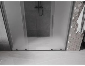 Mexen Velar Duo, posuvné sprchové dvere do otvoru 170 cm, 8mm sklo námraza, brúsený grafit, 871-170-000-32-95