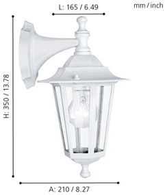 EGLO 22462 - Vonkajšie nástenné svietidlo LATERNA 5 1xE27/60W/230V IP44 biela