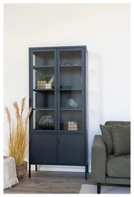 Čierna kovová vitrína 80x180 cm Brisbane – House Nordic