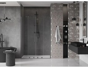 Mexen Velar Duo, posuvné dvere do otvoru 160x200 cm, 8mm číre sklo, grafitová matná, 871-160-000-02-66