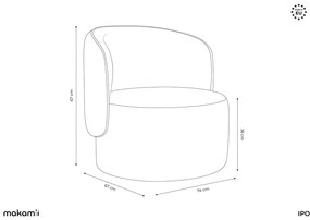 Kreslo v petrolejovej farbe Ipo – Makamii