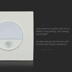 LED schodiskové svietidlo s pohybovým senzorom LED/3W/230V 4000K biela