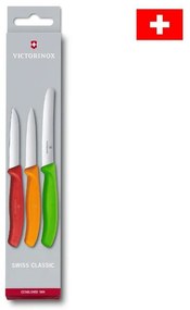 Nerezové kuchynské nože VICTORINOX SWISS CLASSIC s farebnými rukoväťami 3 ks