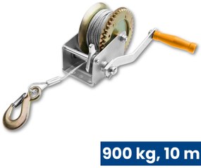 Ručný lanový navijak na ťahanie a zdvíhanie, 900 kg, lano 10 m